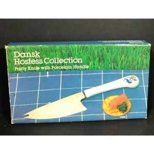 Dansk Cheese Knife Niels Refsgaard design porcelain handle hostess gift VTG